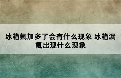 冰箱氟加多了会有什么现象 冰箱漏氟出现什么现象